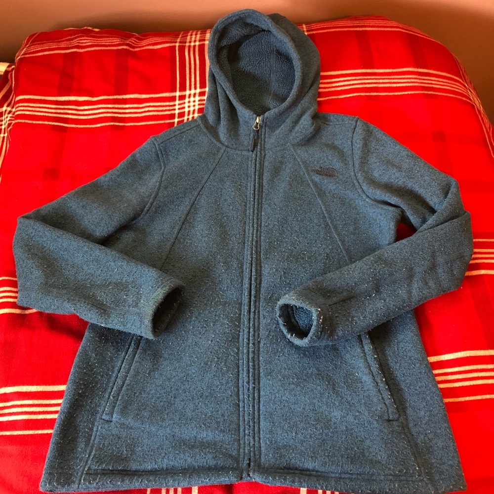 (SOLD) Large Blue North Face Hooded Jacket